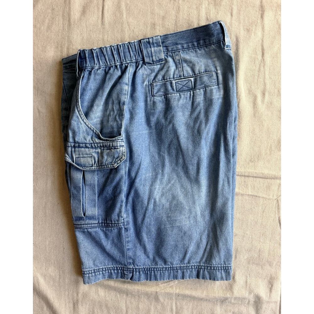 Vintage Sun River Clothing Co 90's Denim Cargo Hiking Shorts Size 36 Utility - Picture 3 of 12